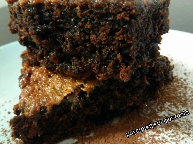 Chocolate brownie cake with cream Bailey’s
