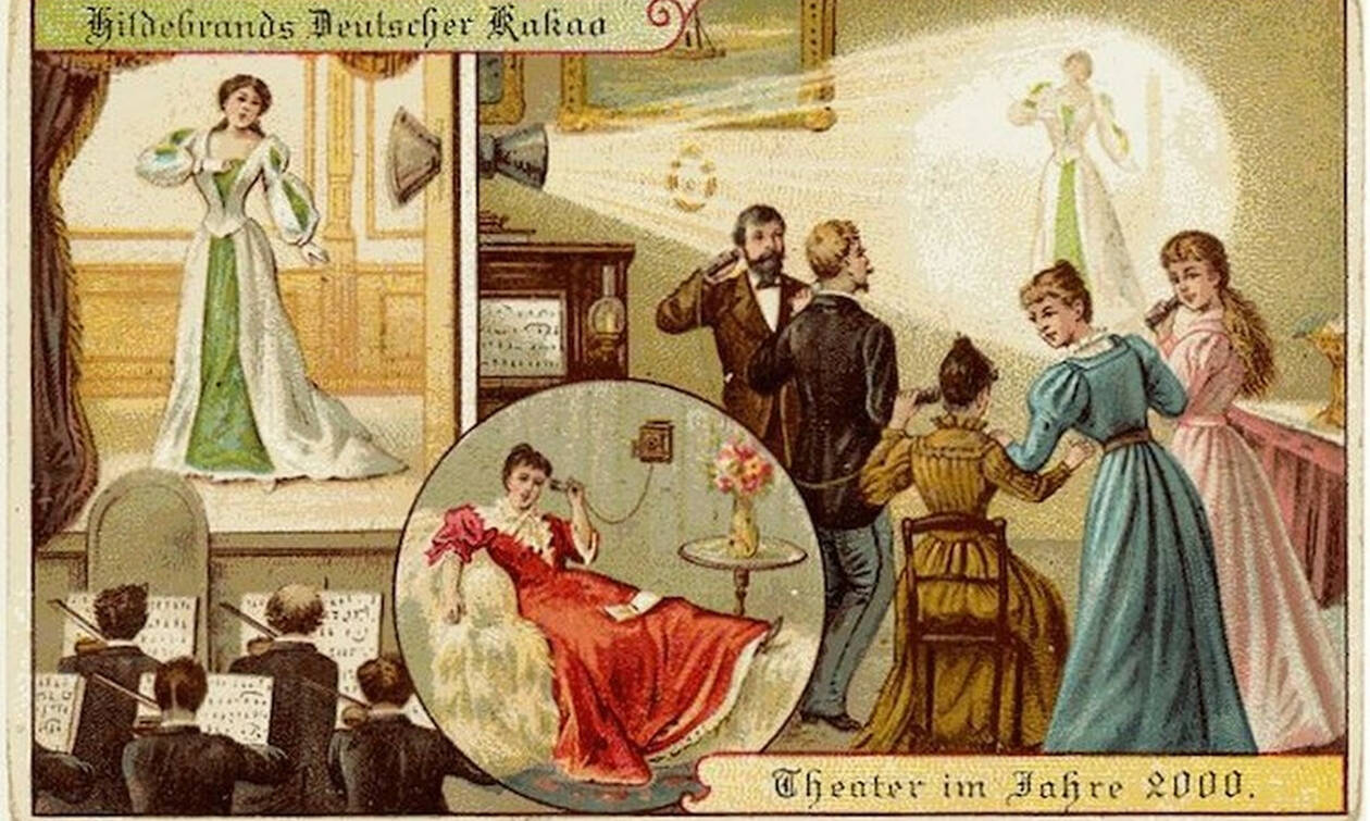οκάρουν οι ετικέτες από σοκολάτες του 1900 που προβλέπουν ΞΕΚΑΘΑΡΑ το μέλλον