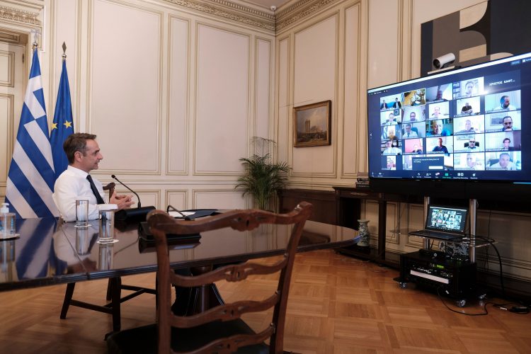 Παρουσία Μητσοτάκη πραγματοποιήθηκε ψηφιακή διάσκεψη με προέδρους των οργανώσεων του κόμματος