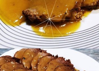 Ψητό κατσαρόλας με μέλι και πορτοκάλι