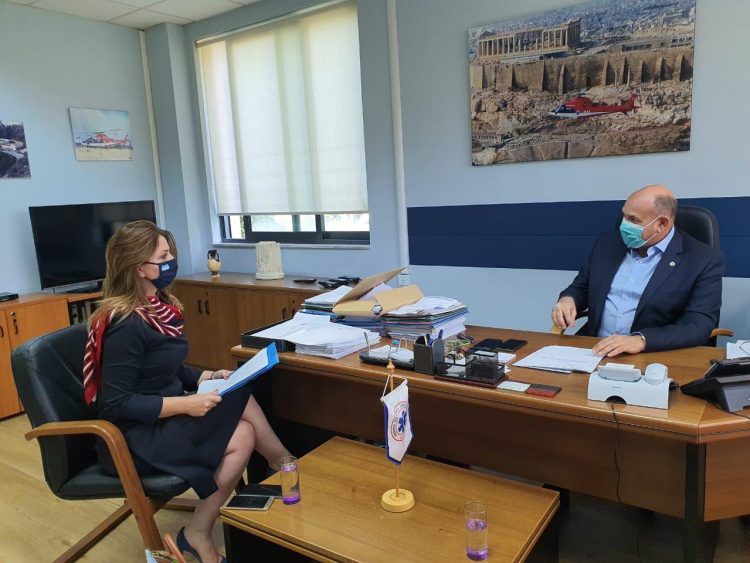 Εθιμοτυπική επίσκεψη της Βουλευτή Τρικάλων Κατερίνας Παπακώστα Παλιούρα, στον Πρόεδρο του ΕΚΑΒ κ. Νίκο Παπαευσταθίου.