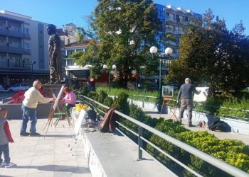 Εργαστήρι ζωγραφικής με φόντο το Ληθαίο από τους Τρικαλινούς ζωγράφους
