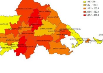 Covid: Ανησυχία προκαλεί μελέτη για την κατανομή των κρουσμάτων σε Τρίκαλα και Θεσσαλία