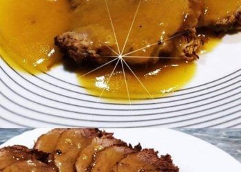 Ψητό κατσαρόλας με μέλι και πορτοκάλι