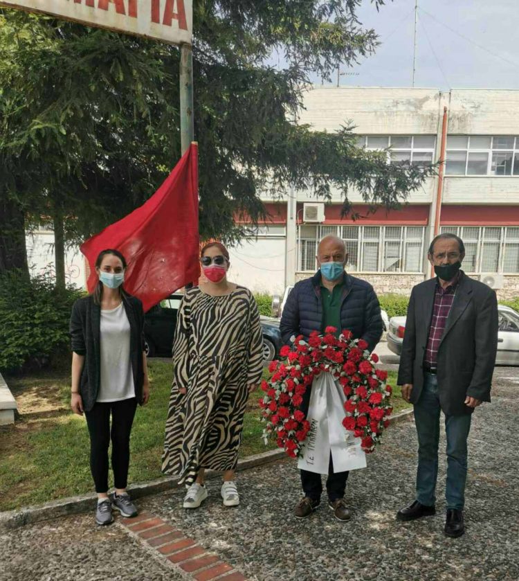 KKE- 1η ΜΑΗ- Κατάθεση στεφάνου προς τιμήν των νεκρών της εργατικής τάξης