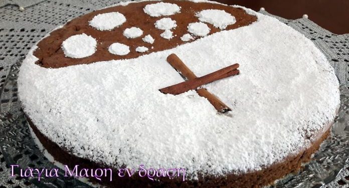 Φανουρόπιτα με σταγόνες κουβερτούρας