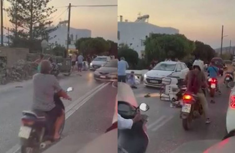 Μύκονο: Τουρίστριες… καρφώθηκαν σε παρμπρίζ αυτοκινήτου – Δείτε το βίντεο