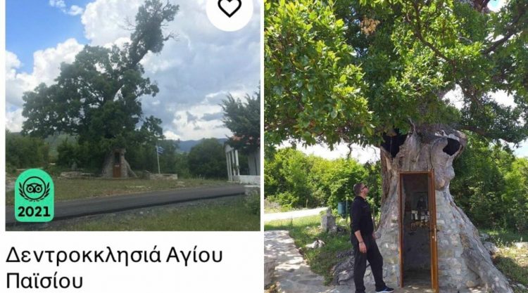 Η Δεντροκκλησιά του Αγίου Παϊσίου ξεχώρισε και βραβεύτηκε από το Trip Advisor