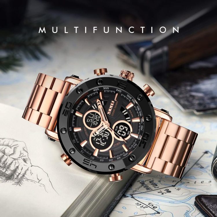 Skmei 1636 -DUAL TIME ΑΔΙΑΒΡΟΧΟ, BRONZE & BLACK-SUPER ΤΙΜΗ 25,90 !!!!!