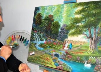 Σκιαθίτης ιερέας παραδίδει μαθήματα ζωγραφικής ακολουθώντας το καλλιτεχνικό στυλ του Μπομπ Ρος