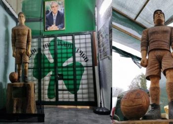 Ο Τρικαλινός δημιουργός του ξυλόγλυπτου αγάλματος του ιδρυτή του Παναθηναϊκού-Το δημιούργησε με ξύλο στην ηλικία του Παναθηναϊκού