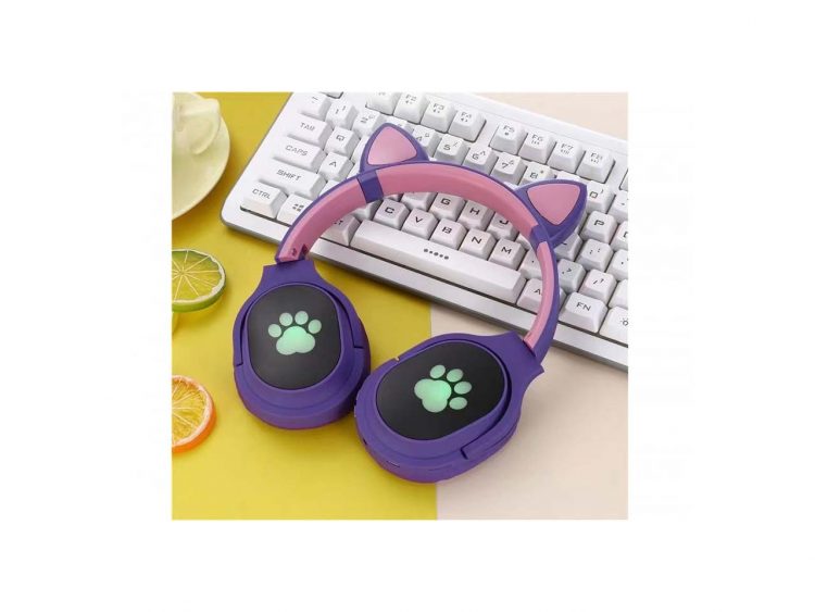 Ασύρματα Ακουστικά – Cat Headphones VZV-380M (Μώβ)-ΤΙΜΗ e-shop 16,90 €..!!!