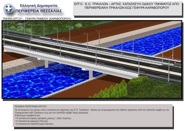 Νέος αυτοκινητόδρομος και δύο γέφυρες στον Πηνειό για την σύνδεση Τρικάλων – Πύλης
