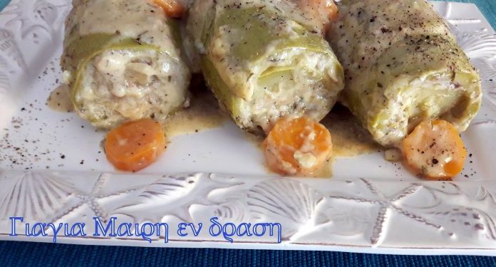 Κολοκυθάκια γεμιστά αυγολέμονο στην γάστρα