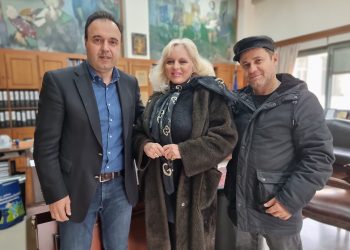 Επίσκεψη Εύης Καραγιάννη στον Δήμαρχο Τρικκαίων  Δημήτρη Παπαστεργίου