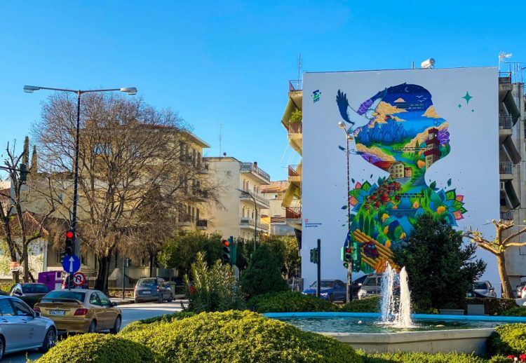 Τεράστιο γκράφιτι στα Τρίκαλα «Μέσα από τα μάτια ενός παιδιού