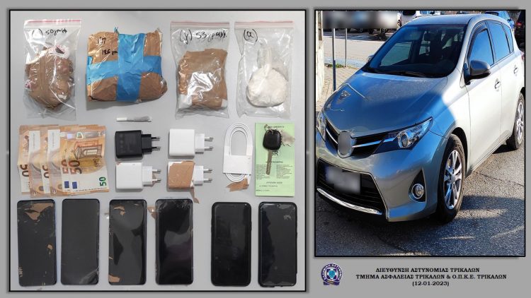 Με κοκαΐνη και κάνναβη συνελήφθησαν στο αυτοκίνητο που επέβαιναν δύο Τρικαλινοί