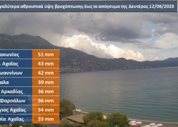 Ισχυρές καταιγίδες δεκάδες κεραυνοί και μεγάλα ύψη βροχής χθες στα Τρίκαλα