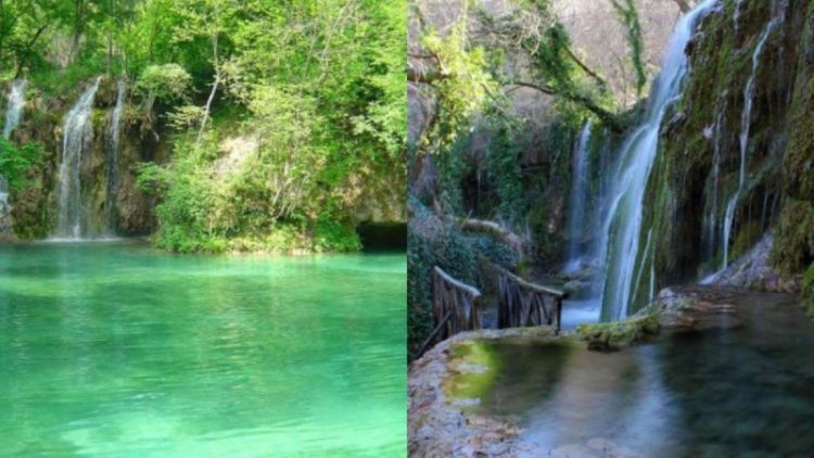 Ελληνική γαλάζια λίμνη: Καταρράκτες με εξωτικά νερά και δέντρα που φτάνουν τόσο ψηλά που το φως περνάει δύσκολα