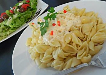 Κοχυλάκια με λευκή σάλτσα της Έφης