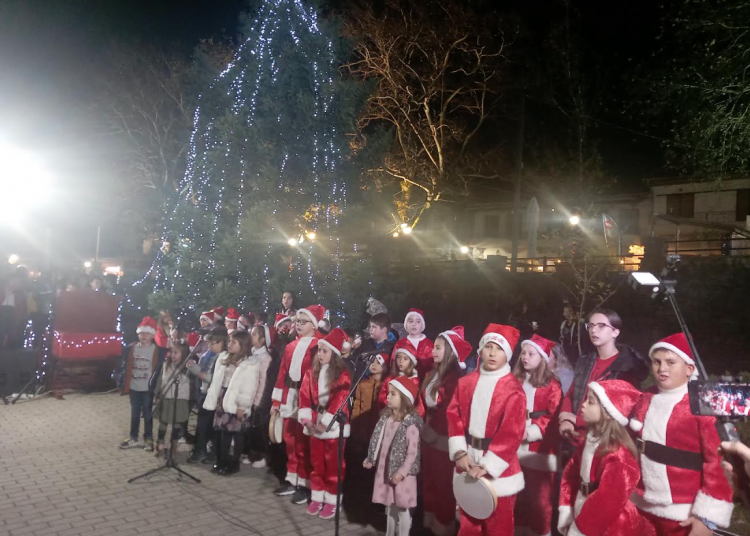 Φωταγωγήθηκε το Χριστουγεννιάτικο δένδρο στην Πύλη