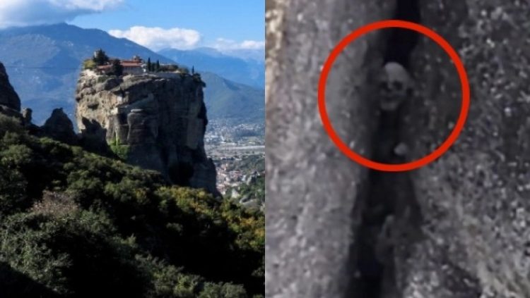 Πεζοπόροι ανακάλυψαν ένα «κρανίο» στα Μετέωρα: Οι θεωρίες συνομωσίας και το βίντεο που έγινε viral (vid)