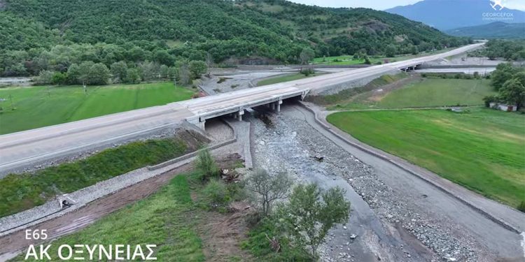 Ε65: Η πρόοδος των εργασιών στο τμήμα Εγνατία Οδός – Καλαμπάκα σε βίντεο