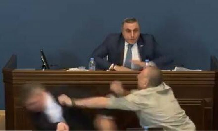 Γεωργία: Χάος στην Βουλή – Κάμερες κατέγραψαν άγριο ξύλο μεταξύ βουλευτών