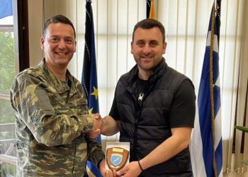 Στον Δήμαρχο Μετεώρων Λευτέρη Αβραμόπουλο ο Διοικητής της 1ης ΔΑΚΑ (Ανχης) Δημήτριος Σαλεμής