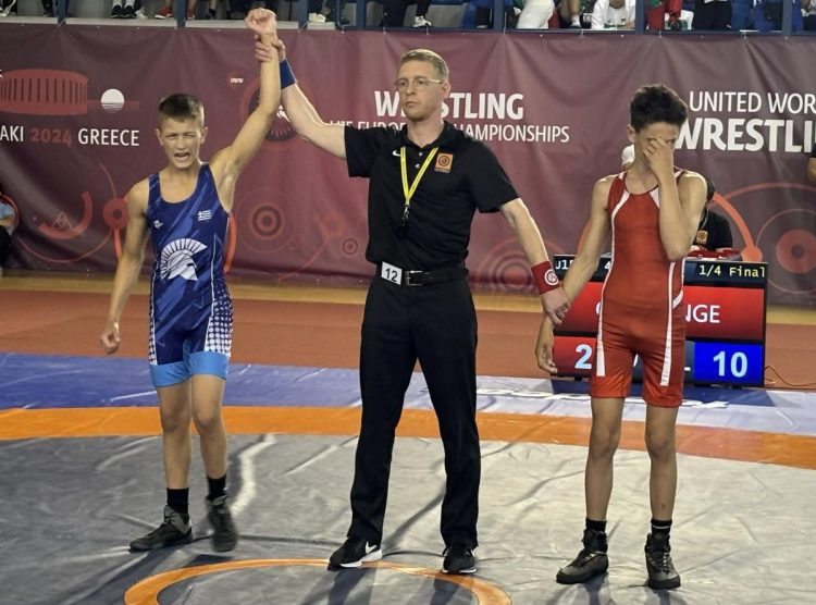 5ος στο Ευρωπαϊκό πρωτάθλημα πάλης U15 ο Δημήτρης Δημόπουλος