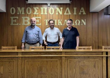 Συνάντηση υποψήφιου Ευρωβουλευτή Φώτη Καψάλη με τον Πρόεδρο του ΟΕΒΕ Τρικάλων, Βαγγέλη Αγγελάκη και επίσκεψη στις εγκαταστάσεις της e-Trikala AE