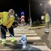 Φρεσκάρισμα διαγραμμίσεων στις διαβάσεις πεζών στα Τρίκαλα