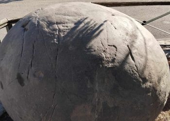Εντυπωσιακή πέτρα που μοιάζει με τεράστιο αυγό βρέθηκε στην Καλομοίρα Τρικάλων (φωτό-βίντεο)