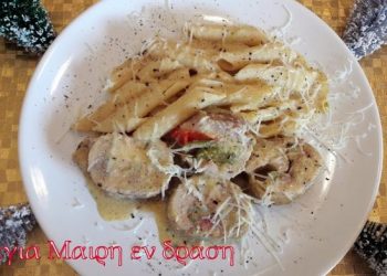 Ρολάκια κοτόπουλο με πένες στην γάστρα