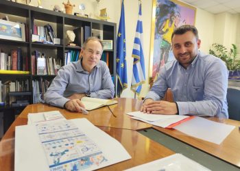 Ενίσχυση της συνεργασίας του Υπουργείου Αθλητισμού με τον Δήμο Μετεώρων αποφασίστηκε στη συνάντηση του Αναπληρωτή Υπουργού κ. Γ. Βρούτση με το Δήμαρχο Μετεώρων κ. Λ. Αβραμόπουλο