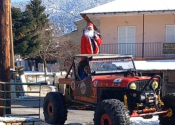 Με 4×4 πήγε ο Άγιος Βασίλης στην Χρυσομηλιά!