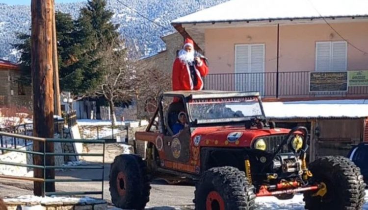 Με 4×4 πήγε ο Άγιος Βασίλης στην Χρυσομηλιά!