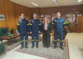 Επίσκεψη του Συντονιστή Επιχειρήσεων Στερεάς Ελλάδας και Θεσσαλίας του Πυροσβεστικού Σώματος στην Αντιπεριφερειάρχη της Π.Ε. Τρικάλων