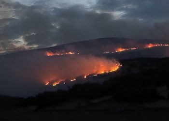 Μάχη με την πύρινη λαίλαπα όλη νύχτα για τους πυροσβέστες – Εξακολουθούν να επιχειρούν αυξημένες δυνάμεις από αέρος και εδάφους στη φωτιά που πέρασε και τα όρια του νομού Τρικάλων (ΕΙΚΟΝΕΣ)