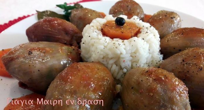 Κρεμμυδοντολμάδες γιαχνί