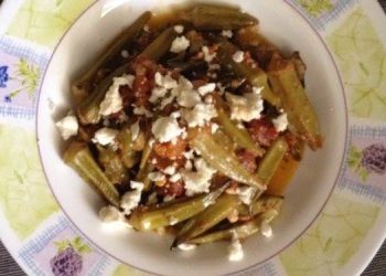 Μπάμιες με ανθότυρο κι άνηθο στο φούρνο (διαίτης)