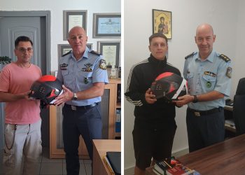 Είκοσι ακόμη προστατευτικά κράνη παραδόθηκαν από την Διεύθυνση Αστυνομίας Τρικάλων σε αναβάτες