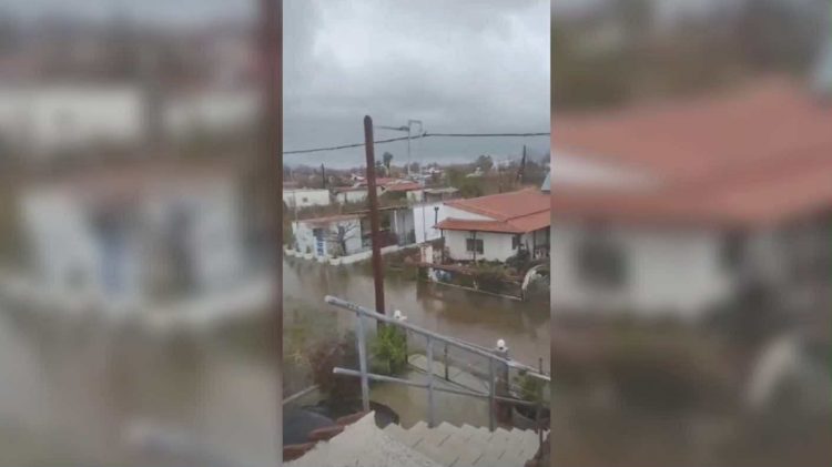 «Βενετία» ήδη τα Μεσάγγαλα και ακόμη δεν έχει ενταθεί το φαινόμενο στην περιοχή – Η εικόνα στον Πλαταμώνα (ΒΙΝΤΕΟ)