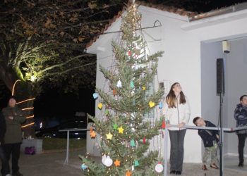 Φωταγωγήθηκε το Χριστουγεννιάτικο Δένδρο στην Λυγαριά
