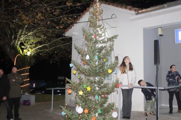 Φωταγωγήθηκε το Χριστουγεννιάτικο Δένδρο στην Λυγαριά