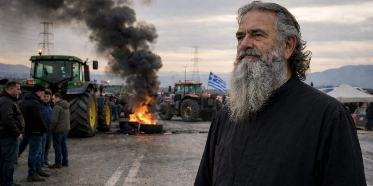 Αυτός είναι ο παπάς που βρίσκεται στο μπλόκο της Νίκαιας για συμπαράσταση μέρα νύχτα – Τι λέει στον Πρωθυπουργό