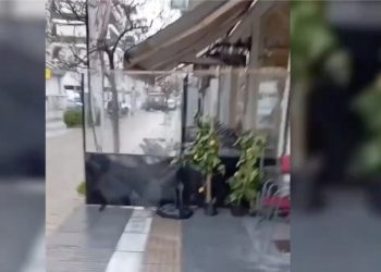Βίντεο από τη Θεσσαλία έγινε viral: Τραπεζοκαθίσματα πάνω σε λωρίδα για τυφλούς