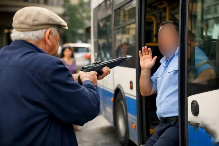 Τι λέει ο οδηγός λεωφορείου για το απίστευτο περιστατικό: Τι έγινε όταν απειλήθηκε με οπλισμένο ψαροντούφεκο από ηλικιωμένο