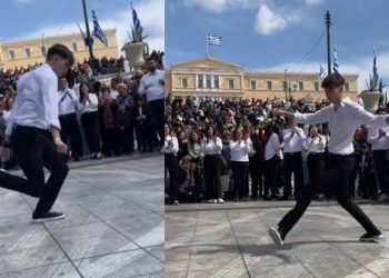 Το ζεϊμπέκικο στο Σύνταγμα από τον λεβέντη μαθητή που έγινε viral (BINTEO)
