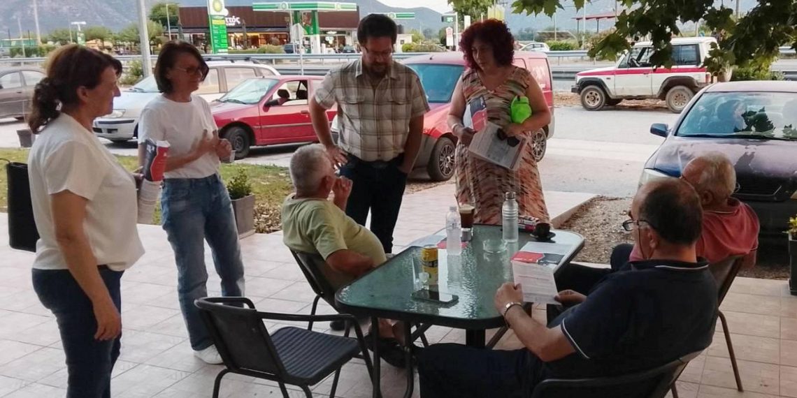 Περιοδεία του ΚΚΕ στα χαλαζόπληκτα χωριά της Φαρκαδόνας